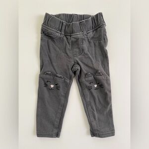 Carter's Gray Cat Face Leggings